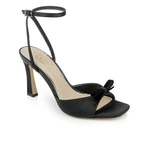 �W���E�F���_�O���C�~�V���J ���f�B�[�X �T���_�� �V���[�Y Women's Elisha Bow Square Toe Sandals Black Satin