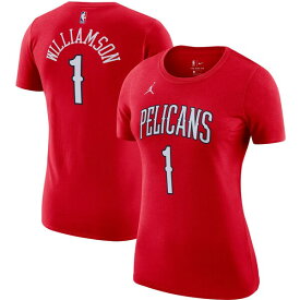 ジョーダン レディース Tシャツ トップス Zion Williamson New Orleans Pelicans Jordan Brand Women's Statement Edition Name & Number TShirt Red