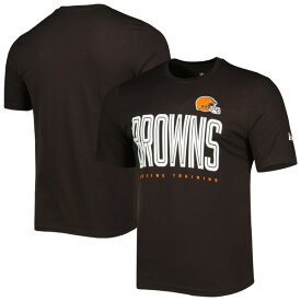 ニューエラ メンズ Tシャツ トップス Cleveland Browns New Era Combine Authentic Training Huddle Up TShirt Brown
