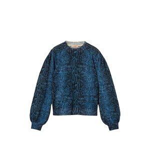 �c�C���Z�b�g ���f�B�[�X �j�b�g&�Z�[�^�[ �A�E�^�[ Python-print wool jumper Blue