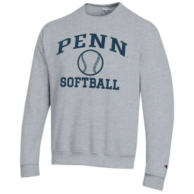 チャンピオン メンズ パーカー・スウェットシャツ アウター Pennsylvania Quakers Champion Icon Softball Powerblend Pullover Sweatshirt Gray