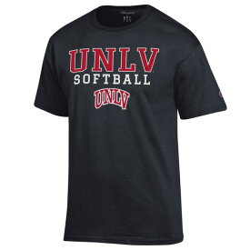 チャンピオン メンズ Tシャツ トップス UNLV Rebels Champion Stack Logo Softball Powerblend TShirt Black