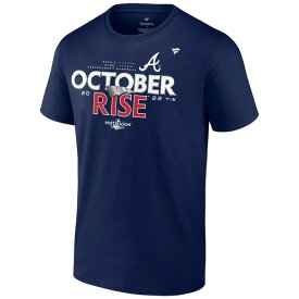 ファナティクス メンズ Tシャツ トップス Atlanta Braves Fanatics Branded 2022 Postseason Locker Room TShirt Navy
