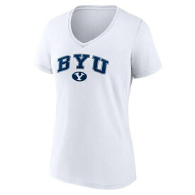 ファナティクス レディース Tシャツ トップス BYU Cougars Fanatics Branded Women's Campus VNeck TShirt White
