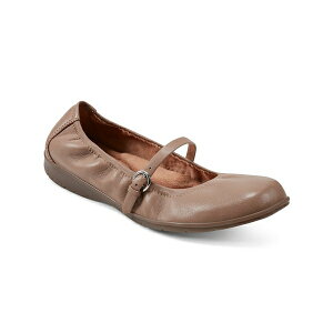 �A�[�X ���f�B�[�X �T���_�� �V���[�Y Women's Korvino Square Toe Mary Jane Casual Flats Taupe Leather