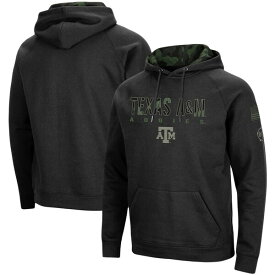 コロシアム メンズ パーカー・スウェットシャツ アウター Texas A&M Aggies Colosseum OHT Military Appreciation Camo Pullover Hoodie Black