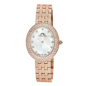 |Tu[ fB[X rv ANZT[ Women's Angelica Watch with Mother of Pearl Dial, Topaz Gemstones and Stainless Steel Bracelet 1342CANS Rose tone
