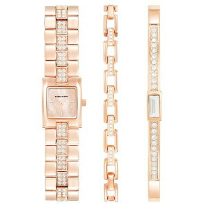 ANC fB[X rv ANZT[ Women's Quartz Rose Gold-Tone Metal Alloy Bracelet Watch Set, 18mm Rose Gold-Tone