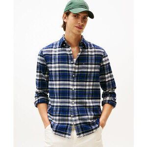 g~[ qtBK[ Y Vc gbvX Men's Flannel Tartan Regular Fit Shirt Preppy Navy / Check