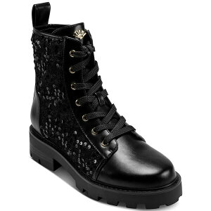 J[K[tFh fB[X u[c V[Y Women's Marlee Sequin Combat Boots Black