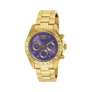 CrN^ fB[X rv ANZT[ Women's 18257 Speedway Quartz Chronograph Purple Dial Watch Gold