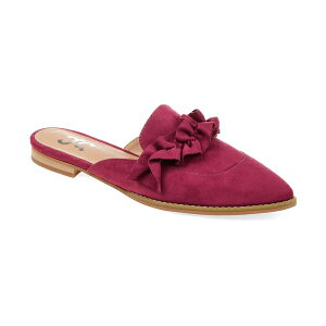 W[j[RNV fB[X T_ V[Y Women's Kessie Ruffle Pointed Toe Slip On Mules Purple