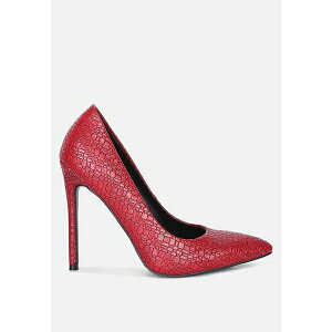 hO fB[X q[ V[Y Brinkles Weave Pattern High Heel Pumps Red