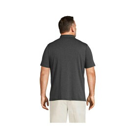 ランズエンド メンズ ポロシャツ トップス Big & Tall Short Sleeve Super Soft Supima Polo Shirt with Pocket Dark charcoal heather