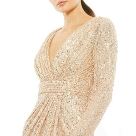 マックダガル レディース ワンピース トップス Women's Ieena Long Sleeve Sequined Midi Dress Rose gold