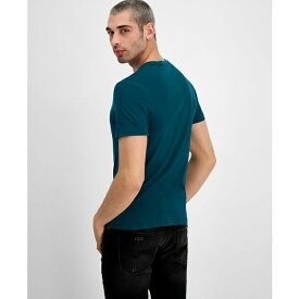 ゲス メンズ Tシャツ トップス Men's Stitch Triangle Logo Short-Sleeve Crewneck T-Shirt Sea of Jade