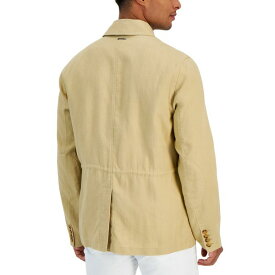 マイケルコース メンズ ジャケット＆ブルゾン アウター Men's Four-Pocket Linen Safari Jacket Khaki