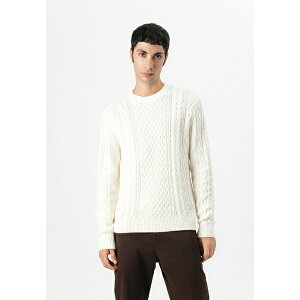 �g�~�[�q���t�B�K�[ �����Y �j�b�g&�Z�[�^�[ �A�E�^�[ BADGE CABLE KNIT SWEATER - Jumper - ancient white tonal
