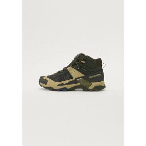 �T������ �����Y �n�C�L���O �X�|�[�c X ULTRA 5 MID GTX - Hiking shoes - peat/gray green/blue nights