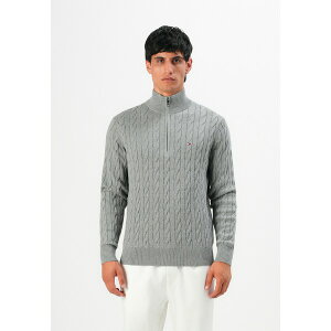 �g�~�[ �q���t�B�K�[ �����Y �j�b�g&�Z�[�^�[ �A�E�^�[ CLASSIC CABLE ZIP MOCK - Jumper - medium grey heather