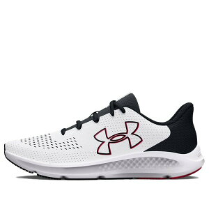 Under Armour �A���_�[�A�[�}�[ �����Y �X�j�[�J�[ �yUnder Armour Charged Pursuit 3 'Big Logo - White Black' 3026518-101�z �T�C�Y US_M_13