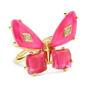 �P���h���X�R�b�g ���f�B�[�X �����O �A�N�Z�T���[ Gold-Tone Mother of Pearl & Abalone Bianca Butterfly Ring Gold Pink