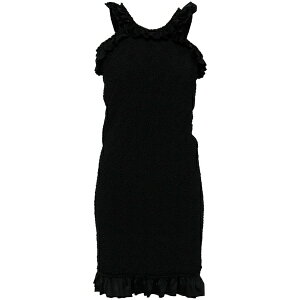 �A���L�T���_�[���� ���f�B�[�X �����s�[�X �g�b�v�X Ruffle-hem smocked mini dress Black