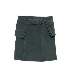 �n�[�t�{�[�C ���f�B�[�X �X�J�[�g �{�g���X Belted cargo mini skirt Grey