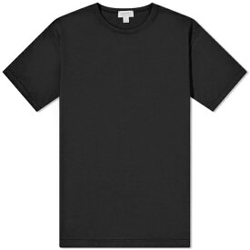サンスペル メンズ Tシャツ トップス Sunspel Classic Crew Neck T-Shirt Black