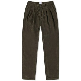 サンスペル メンズ カジュアルパンツ ボトムス Sunspel Double Pleat Cord Pants Brown