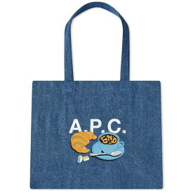 アーペーセー メンズ トートバッグ バッグ END. x A.P.C. 'Coffee Club' Lou Denim Tote Bag Blue