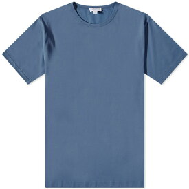 サンスペル メンズ Tシャツ トップス Sunspel Classic Crew Neck Tee Blue
