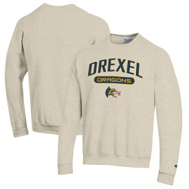 チャンピオン メンズ パーカー・スウェットシャツ アウター Drexel Dragons Champion Eco Powerblend Crewneck Sweatshirt Heathered Oatmeal
