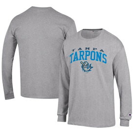 チャンピオン メンズ Tシャツ トップス Tampa Tarpons Champion Jersey Long Sleeve TShirt Gray