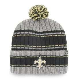 フォーティーセブン メンズ 帽子 アクセサリー New Orleans Saints '47 Rexford Cuffed Knit Hat with Pom Graphite/Black