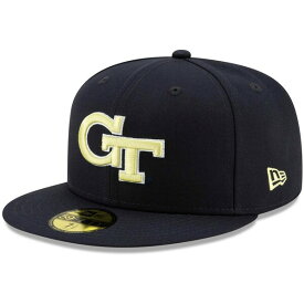 ニューエラ メンズ 帽子 アクセサリー Georgia Tech Yellow Jackets New Era Primary Team Logo Basic 59FIFTY Fitted Hat Navy