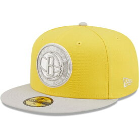 ニューエラ メンズ 帽子 アクセサリー Brooklyn Nets New Era Color Pack 59FIFTY Fitted Hat Yellow/Gray