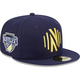 ニューエラ メンズ 帽子 アクセサリー Nashville SC New Era Patch 59FIFTY Fitted Hat Navy