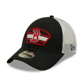 ニューエラ メンズ 帽子 アクセサリー Boston Red Sox New Era Logo Patch 9FORTY Trucker Snapback Hat Navy/White