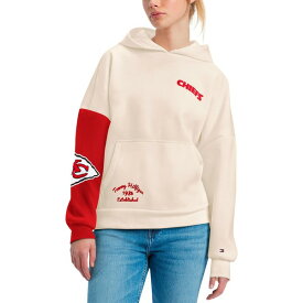 トミー ヒルフィガー レディース パーカー・スウェットシャツ アウター Kansas City Chiefs Tommy Hilfiger Women's Harriet Pullover Hoodie Cream/Red