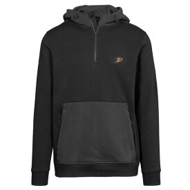 レベルウェア メンズ ジャケット＆ブルゾン アウター Anaheim Ducks Levelwear Chicane Insignia Core HalfZip Pullover Hoodie Black