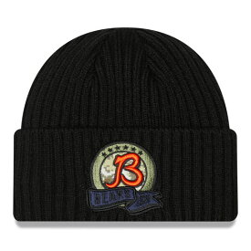 ニューエラ メンズ 帽子 アクセサリー Chicago Bears New Era 2022 Salute To Service Knit Hat Black