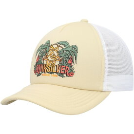 クイックシルバー メンズ 帽子 アクセサリー Quiksilver Happy Hour Trucker Snapback Hat Yellow/White
