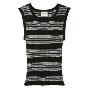 �N���[�f�B�s�G���� ���f�B�[�X T�V���c �g�b�v�X Striped-pattern ruffled top Black