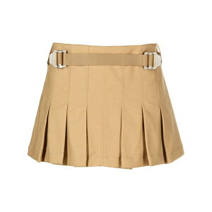 �f�B�I�����[ ���f�B�[�X �X�J�[�g �{�g���X Safety slider pleated miniskirt Neutrals