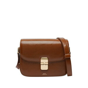 �A�[�y�[�Z�[ �����Y �V�����_�[�o�b�O �o�b�O Small grace interlocking-closure calfskin cross body bag Brown
