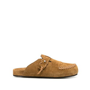 �u�b�e�� �����Y �T���_�� �V���[�Y Decorative-stitching suede slippers Brown