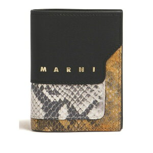 �}���j ���f�B�[�X ���z �A�N�Z�T���[ Leather python-print bifold wallet Black