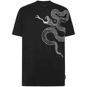 �t�B���b�v�v���C�� �����Y T�V���c �g�b�v�X Snake-embellished t-shirt Black