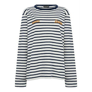 �f�B�[�X�N�G�A�[�h ���f�B�[�X T�V���c �g�b�v�X Striped-pattern t-shirt White